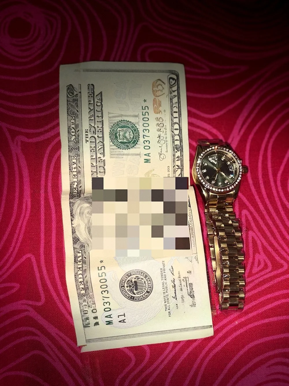 Gold-Tone Women's Watch with Crystal Bezel - Unbranded